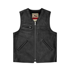 SKYDIVE LEATHER VEST [BLACK]