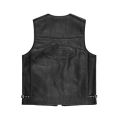 SKYDIVE LEATHER VEST [BLACK]
