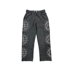 ‘Eclipse’ Black Acid Wash Rhinestone Sweats