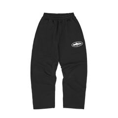 ISLAND PUFF PRINT OPEN HEM SWEATPANT [BLACK]