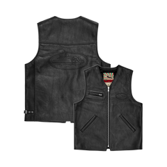 SKYDIVE LEATHER VEST [BLACK]